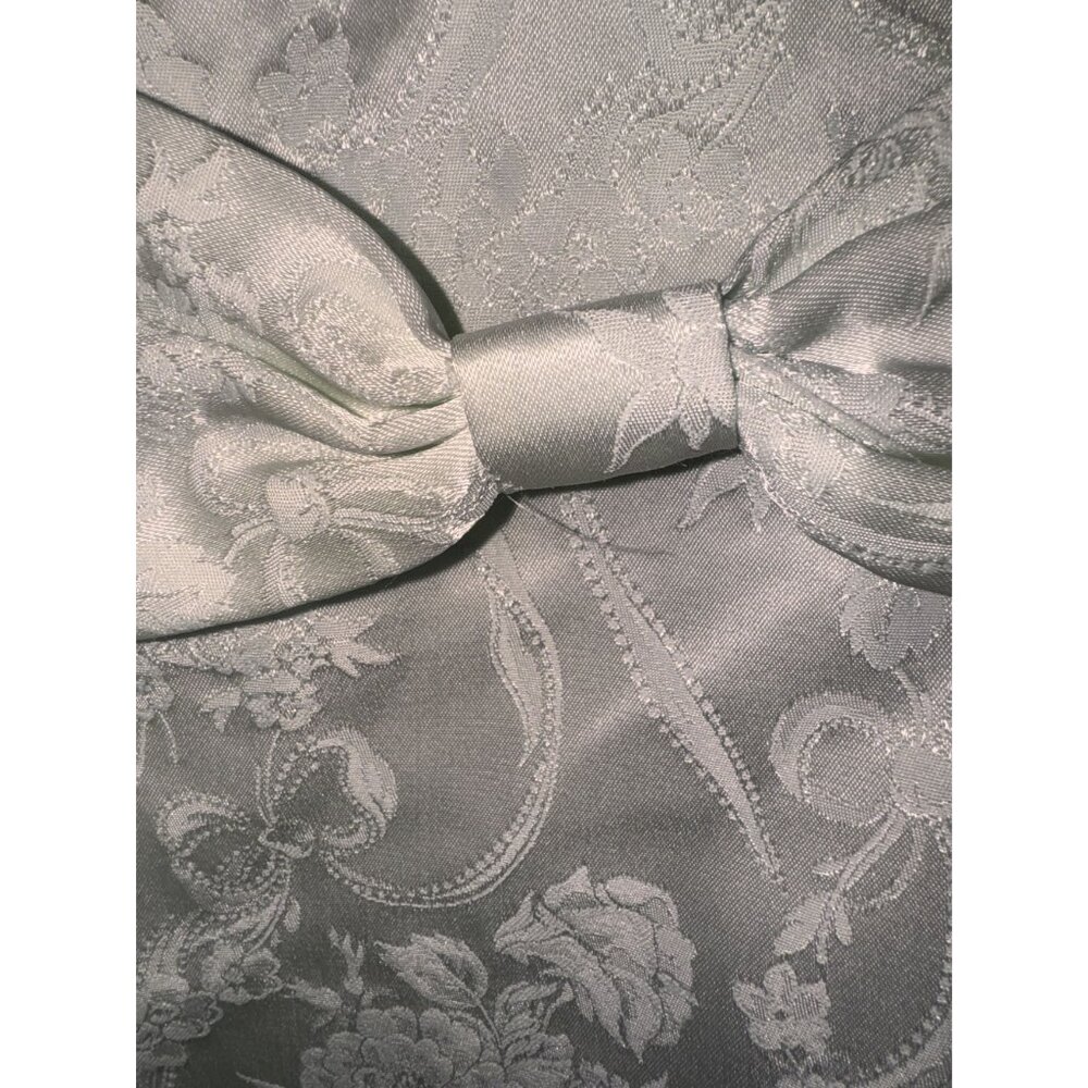 Jessica McClintock White Satin Brocade Womens Jacket With Embroidered Lace Detai - Picture 9 of 10